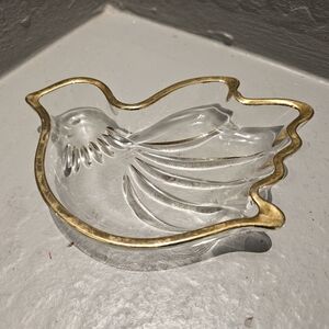 Mikasa Crystal Glass Dove Trinket Dish
